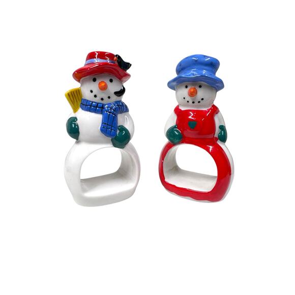 Pfaltzgraff Snow Village Napkin Rings Set of 2 Discontinued Pieces EPC - Picture 1 of 5